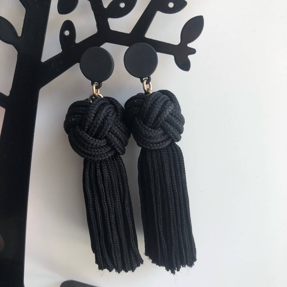 Bimba Y Lola Black Tassel Earrings - Picture 7 of 8